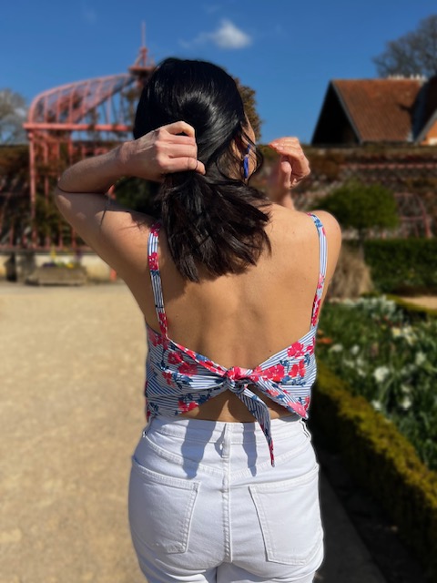 Patron couture Top Naé + Tissu coton rayures Siena