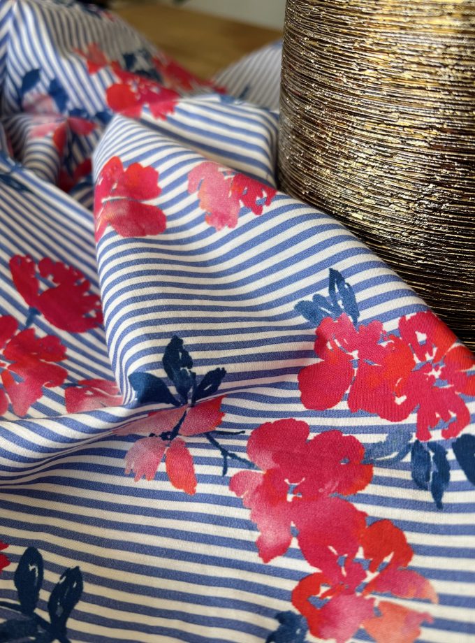 Tissu rayures coton Siena - Imprimé en France