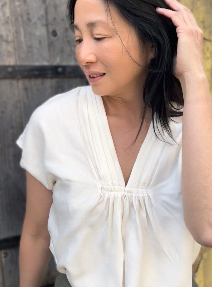 Tissu crêpe viscose Blanc Ivoire