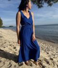 Tissu crêpe viscose bleu klein