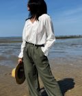 Tissu crêpe viscose Kaki