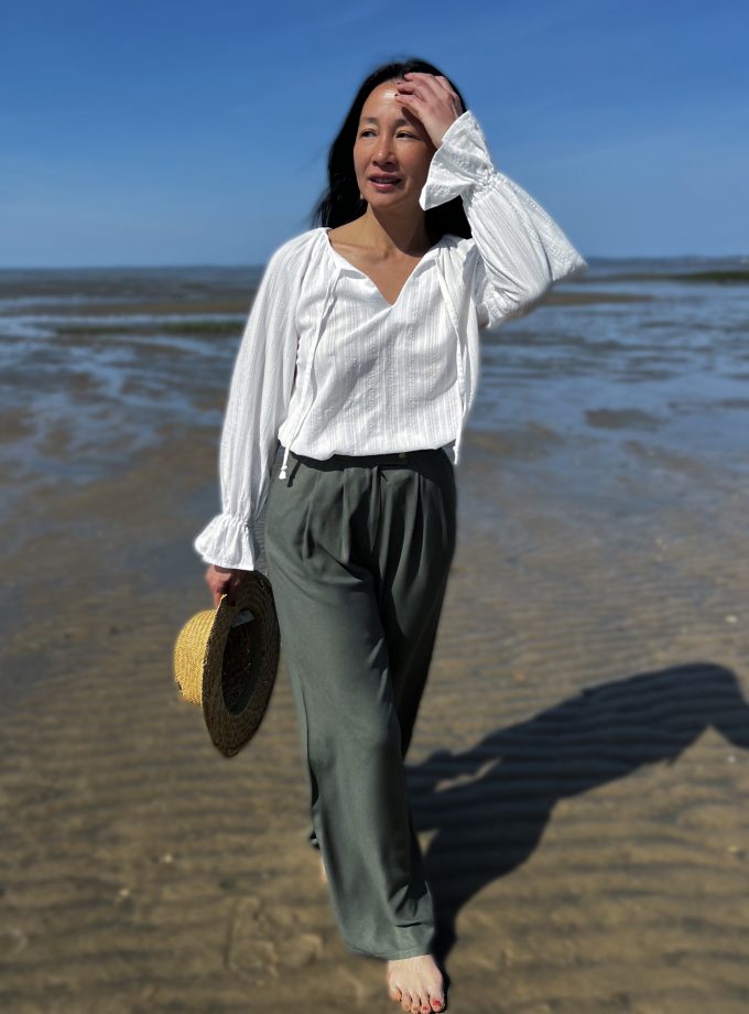 Tissu crêpe viscose Kaki