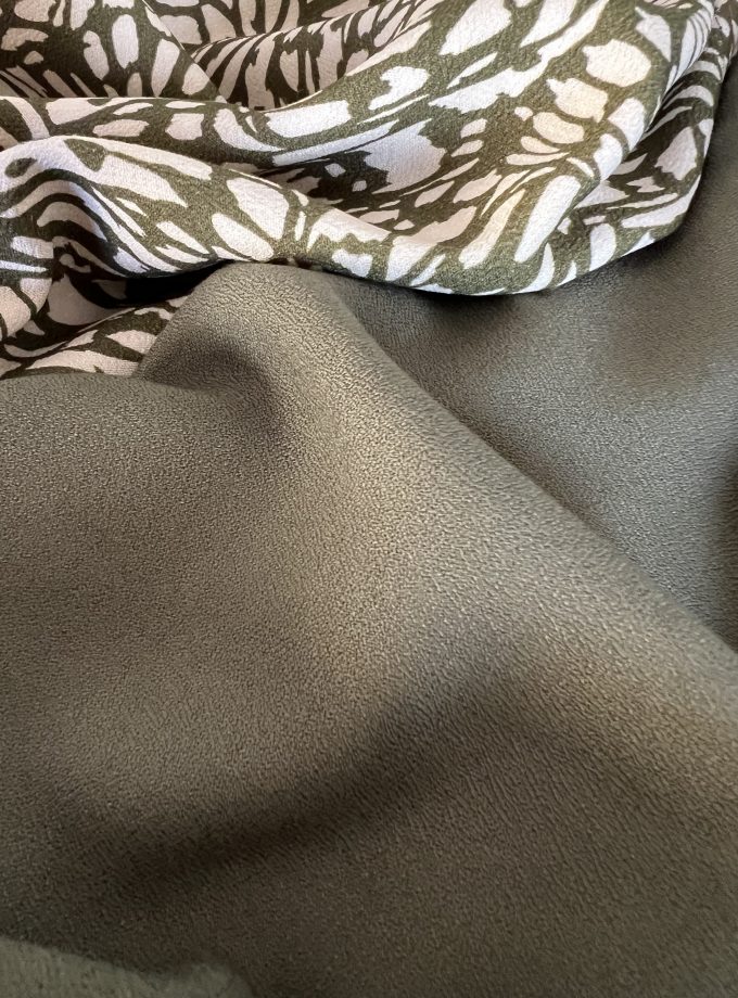 Tissu crêpe viscose Kaki