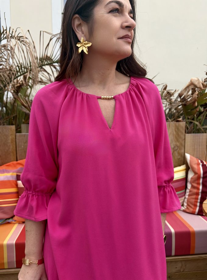 Tissu crêpe viscose Fuchsia