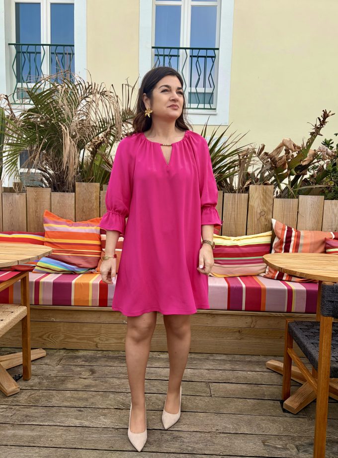 Tissu crêpe viscose Fuchsia