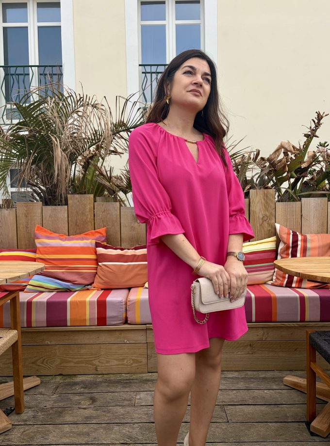 Tissu crêpe viscose Fuchsia