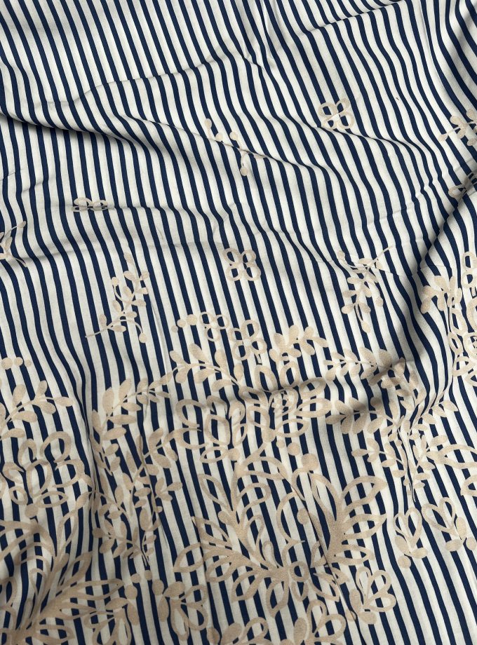 Coupon Rayures 2,7 m popeline viscose - Imprimé en France
