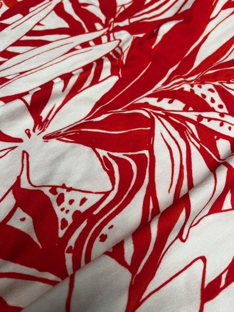 Coupon feuillage jersey orangé (170 cm) - Imprimé en France