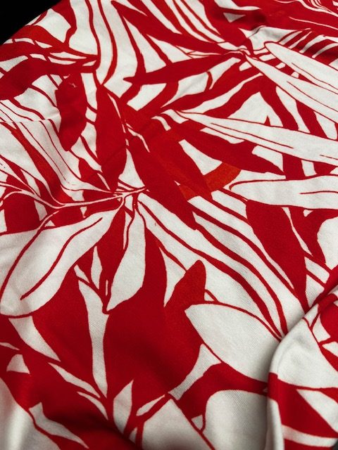 Coupon feuillage jersey orangé (170 cm) - Imprimé en France