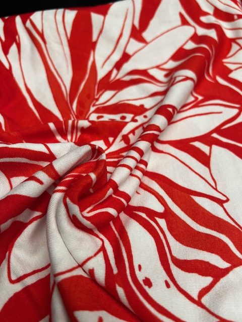 Coupon feuillage jersey orangé (170 cm) - Imprimé en France
