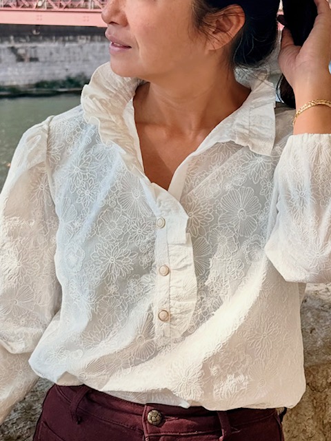 Patron couture Albane de Clématisse pattern + Tissu broderie anglaise Stella