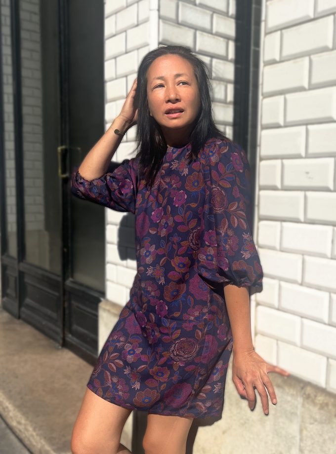 Patron couture Robe Dahlia Clematisse pattern + tissu twill viscose Aura