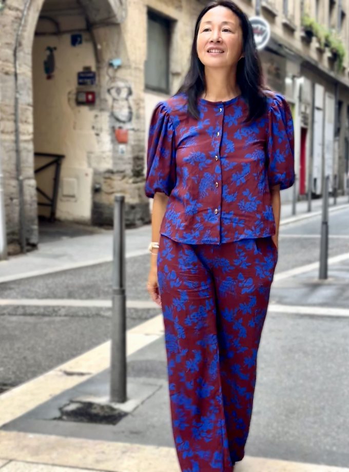 Patron couture Pantalon Taïs Clematisse pattern + tissu viscose Charm