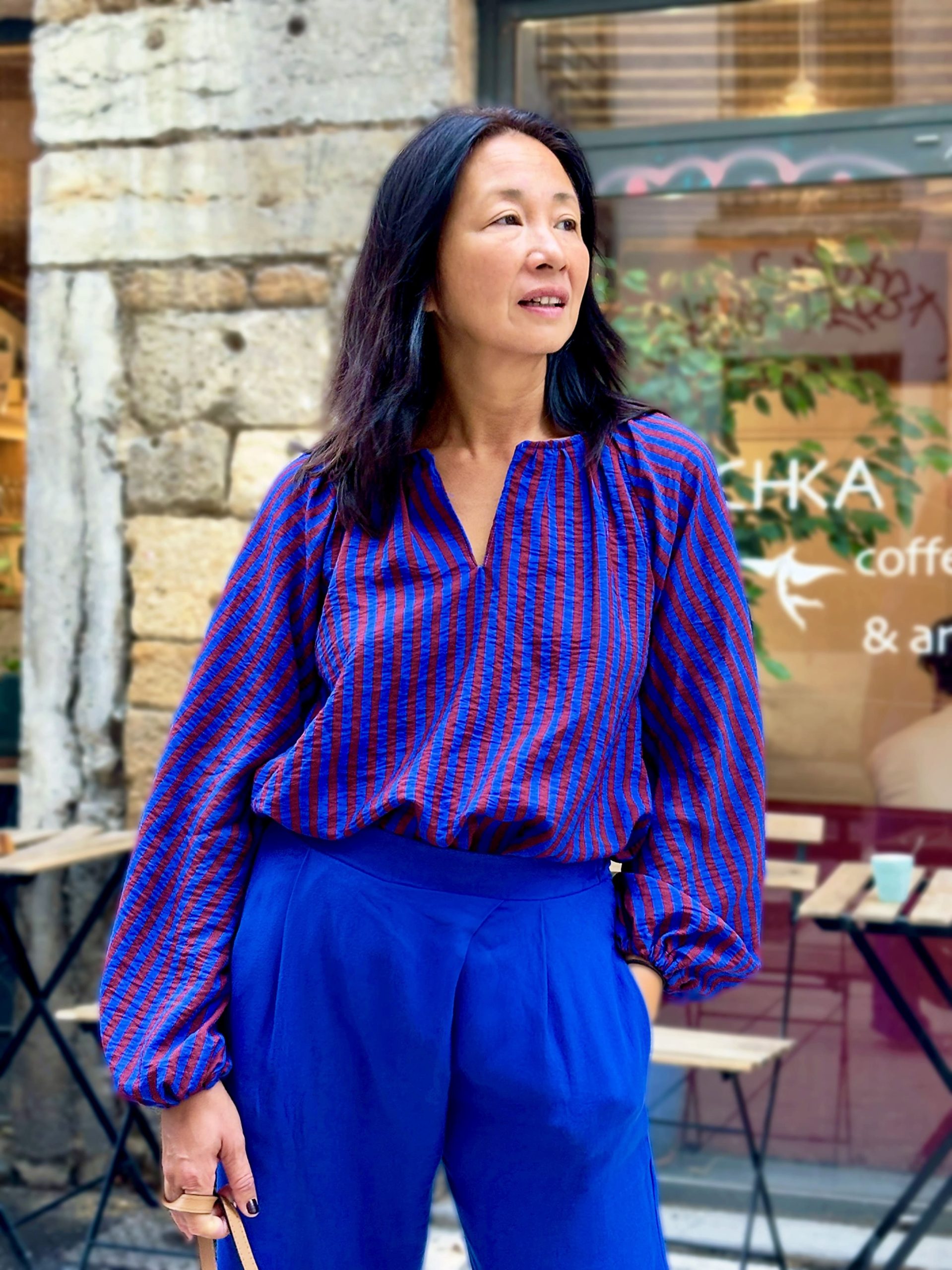 Patron couture blouse Ella by Clématisse pattern + tissu rayures Twist – Image 5