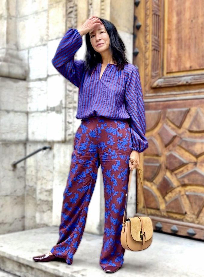 Patron couture Pantalon Taïs Clematisse pattern + tissu viscose Charm